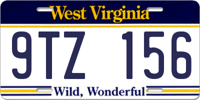 WV license plate 9TZ156