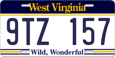 WV license plate 9TZ157