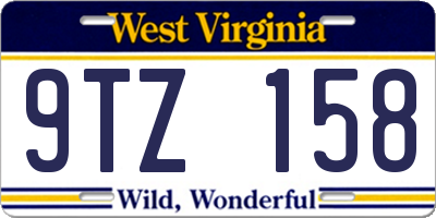 WV license plate 9TZ158