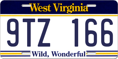 WV license plate 9TZ166