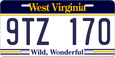 WV license plate 9TZ170