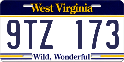 WV license plate 9TZ173