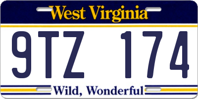 WV license plate 9TZ174