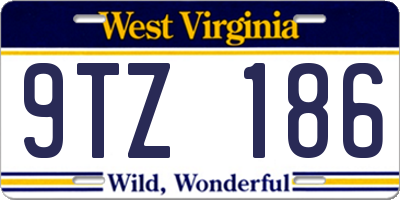 WV license plate 9TZ186
