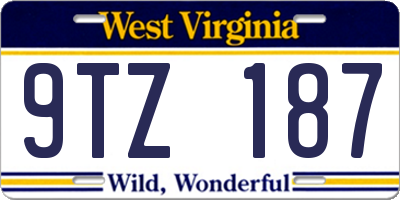 WV license plate 9TZ187