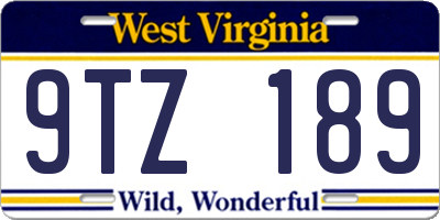 WV license plate 9TZ189