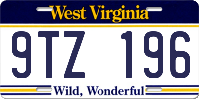 WV license plate 9TZ196