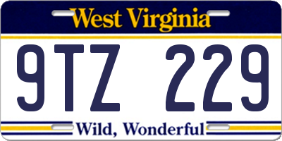 WV license plate 9TZ229
