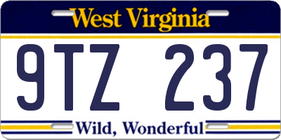 WV license plate 9TZ237