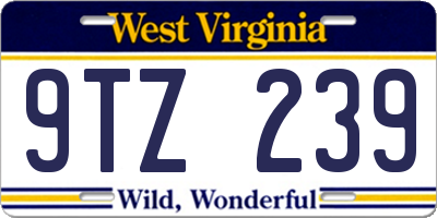 WV license plate 9TZ239