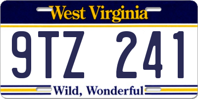 WV license plate 9TZ241