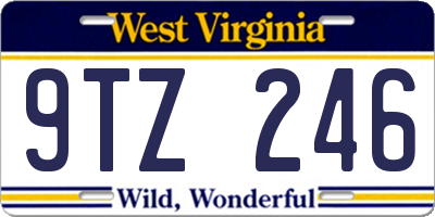 WV license plate 9TZ246