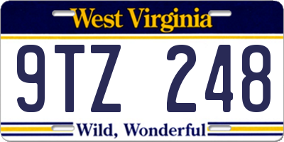 WV license plate 9TZ248