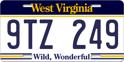 WV license plate 9TZ249
