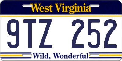 WV license plate 9TZ252