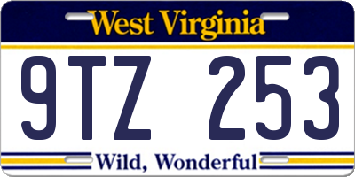 WV license plate 9TZ253