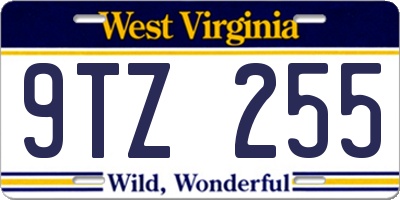 WV license plate 9TZ255