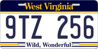 WV license plate 9TZ256