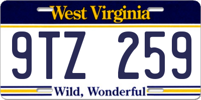 WV license plate 9TZ259