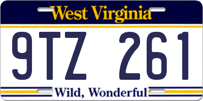 WV license plate 9TZ261
