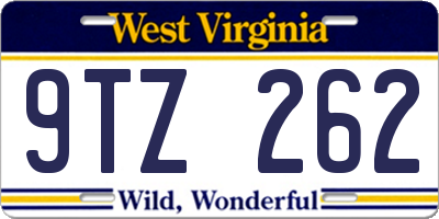 WV license plate 9TZ262