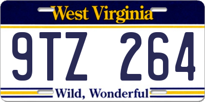 WV license plate 9TZ264
