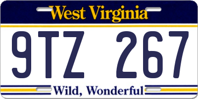 WV license plate 9TZ267