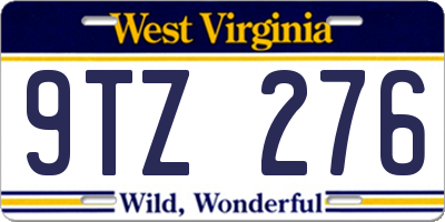 WV license plate 9TZ276