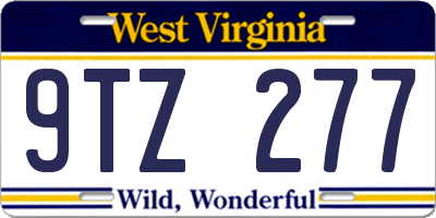 WV license plate 9TZ277