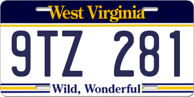 WV license plate 9TZ281