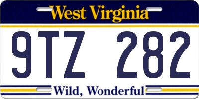 WV license plate 9TZ282