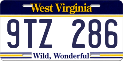 WV license plate 9TZ286