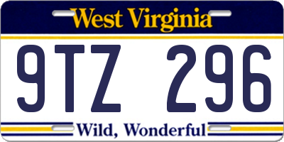 WV license plate 9TZ296