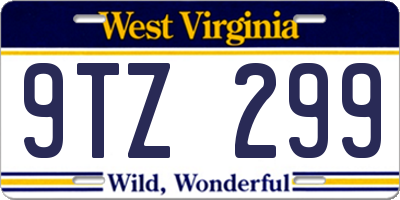 WV license plate 9TZ299