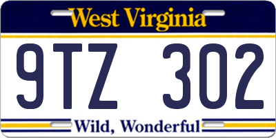 WV license plate 9TZ302