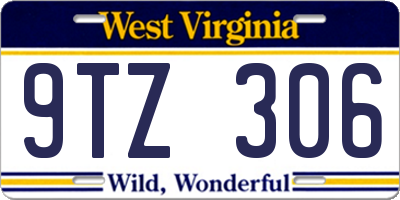 WV license plate 9TZ306