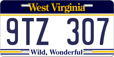 WV license plate 9TZ307