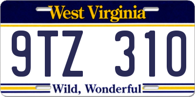 WV license plate 9TZ310