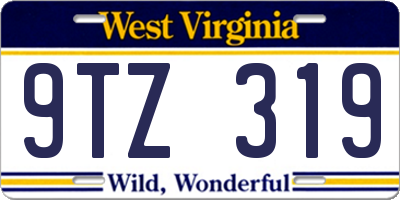 WV license plate 9TZ319