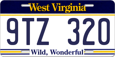 WV license plate 9TZ320
