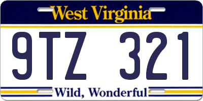 WV license plate 9TZ321