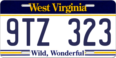 WV license plate 9TZ323