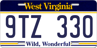 WV license plate 9TZ330