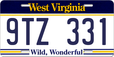 WV license plate 9TZ331