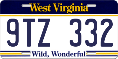 WV license plate 9TZ332