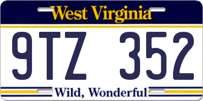 WV license plate 9TZ352