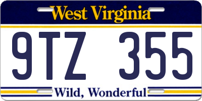 WV license plate 9TZ355