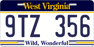 WV license plate 9TZ356