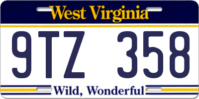 WV license plate 9TZ358