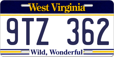 WV license plate 9TZ362